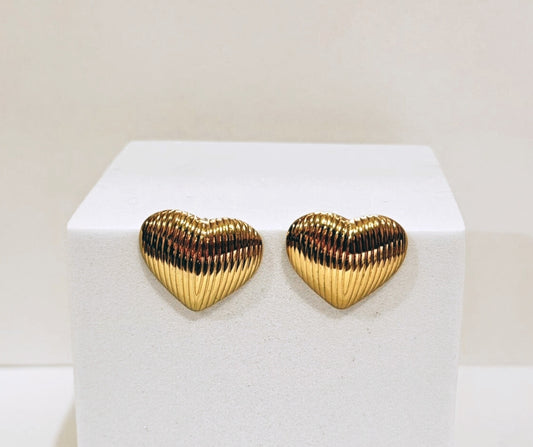 Aretes Corazón con rayas