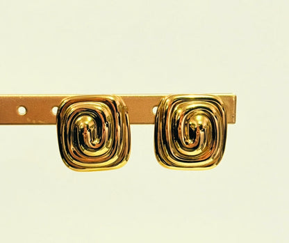 Aretes Cuadro con espiral