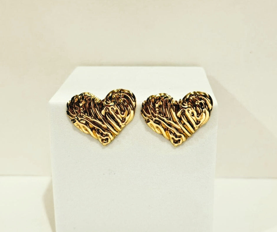 Aretes Corazón con ondas