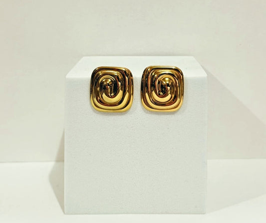 Aretes Cuadro con espiral